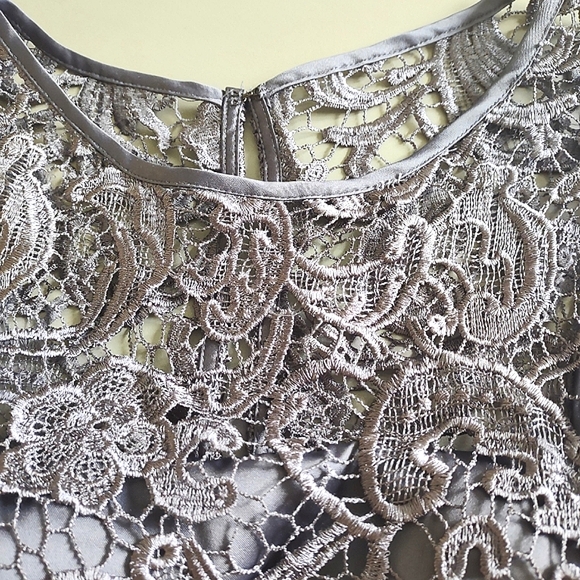 Adrianna Papell Evening Illusion Lace Sheath Dress Size 10 - Picture 5 of 10